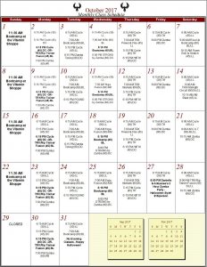 Phoenix Athletica October Schedule