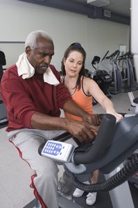 A man going through personal training at Phoenix Athletica in Pocono Summit, PA